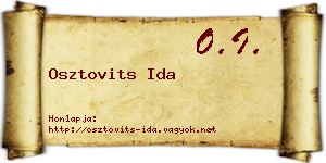 Osztovits Ida névjegykártya