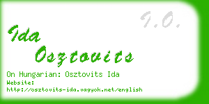 ida osztovits business card
